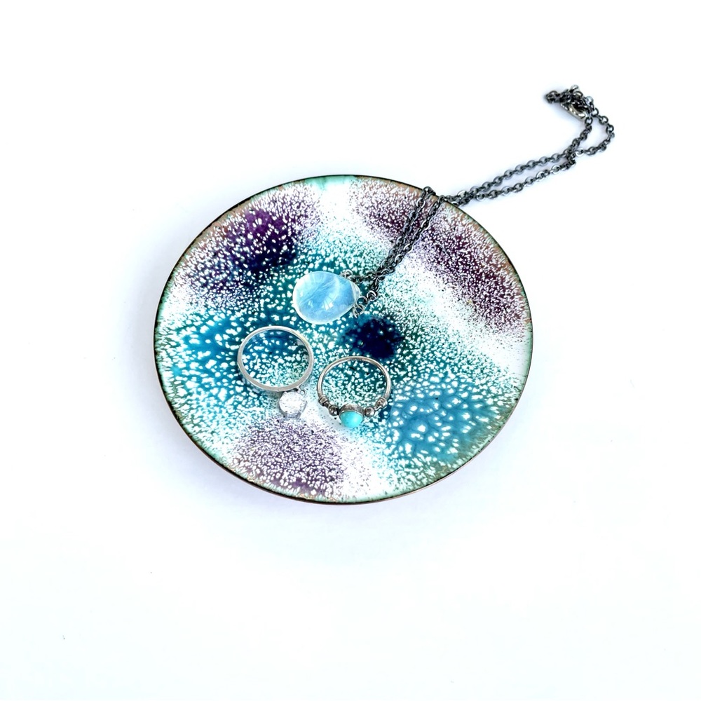 Vintage Enamelled Copper Trinket Dish